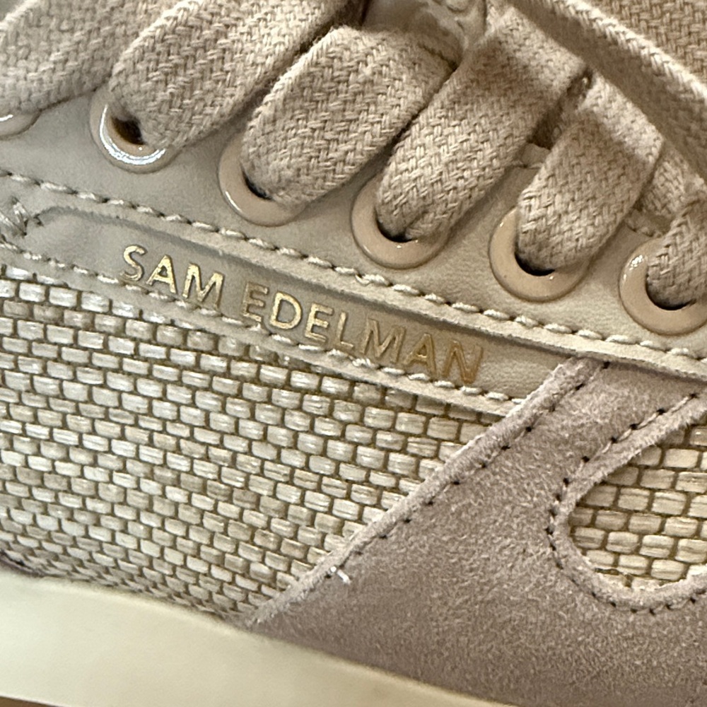 Sam Edelman Beige Textured Sneakers